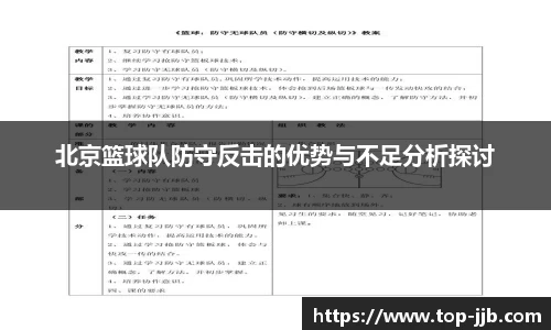北京篮球队防守反击的优势与不足分析探讨